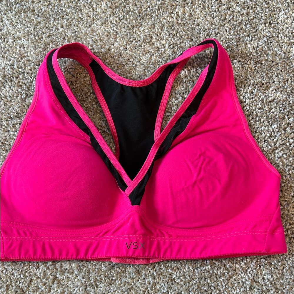 Victoria's Secret Hot Pink and Black Sports Bra